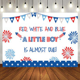 Aperturee - American Flag Little Boy Baby Shower Party Backdrop